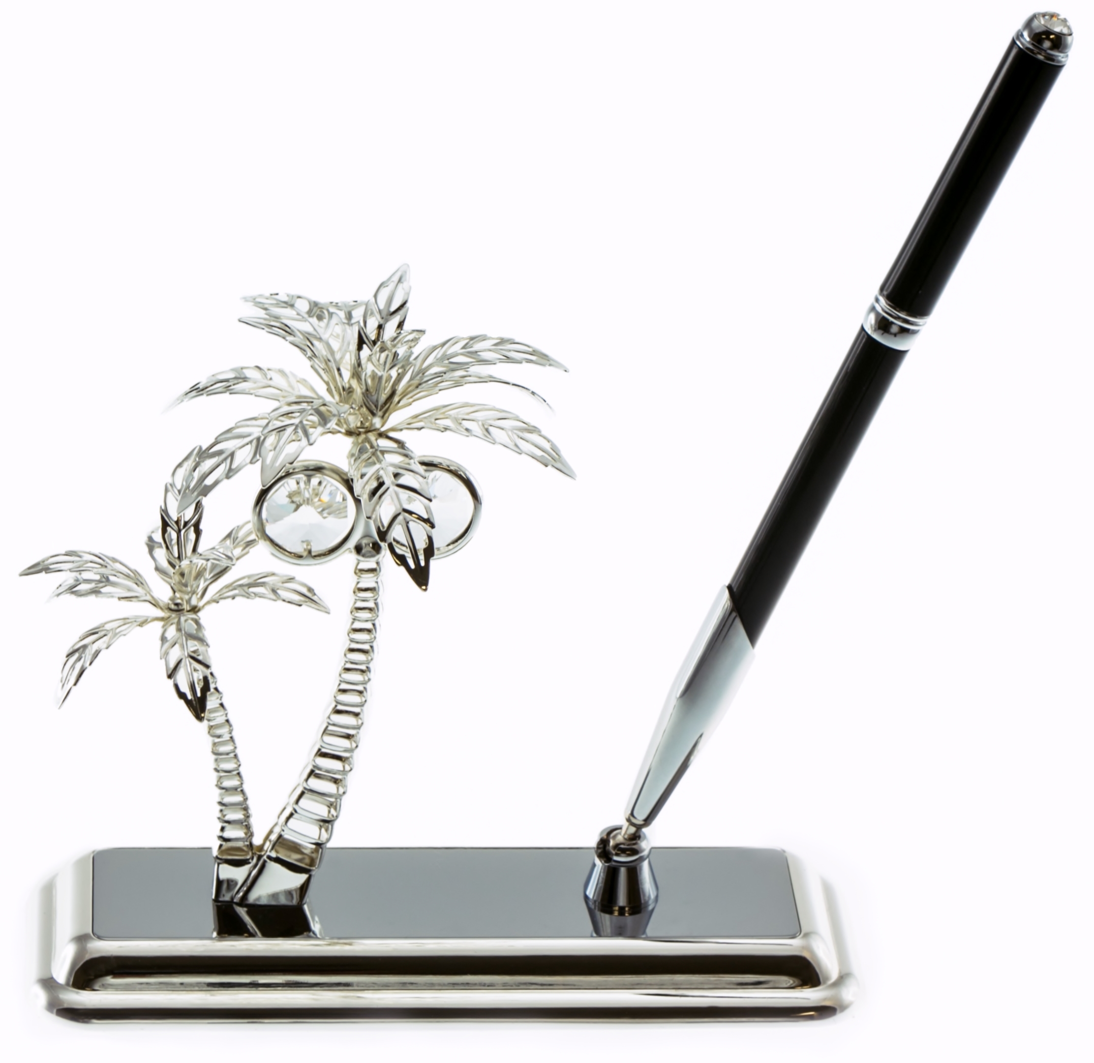 PALM TREES SILVER PEN SET - Crystal Blue Inc.