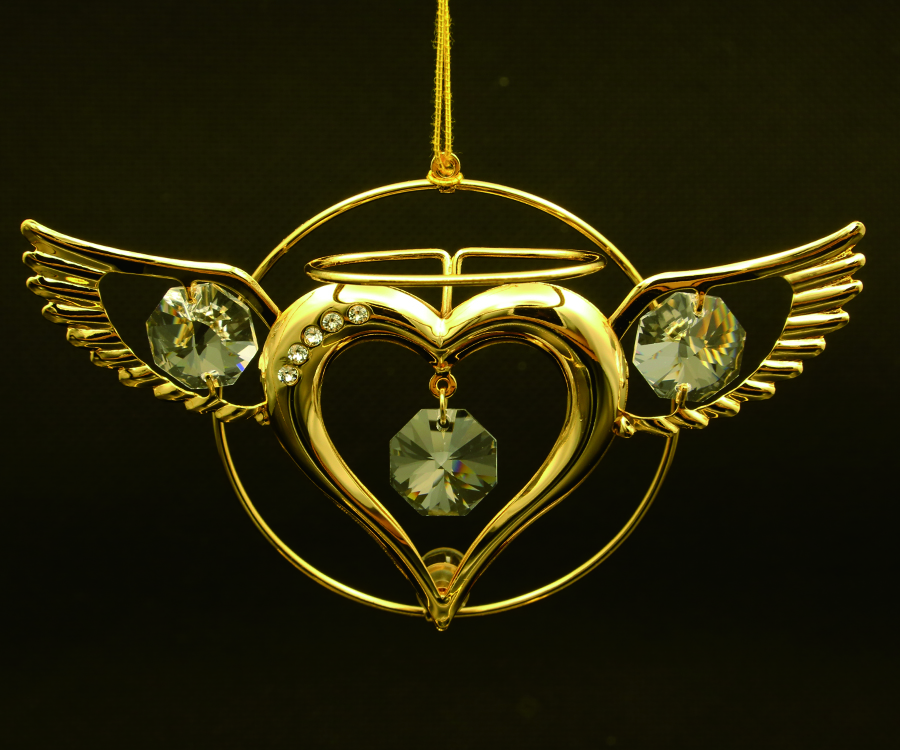 Resin Golden Angel Ornament A Heart On Hands Angel - Temu